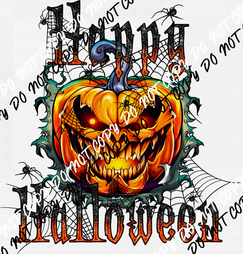 Happy Halloween Scary Jack O Lantern DTF Transfer - We Print U Press DTF Transfers