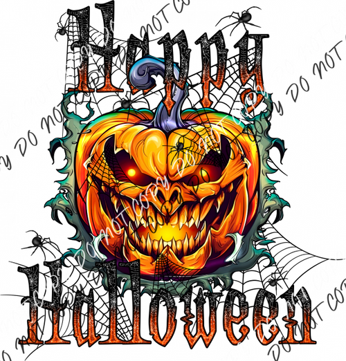 Happy Halloween Scary Jack O Lantern Dtf Transfer Rtp Transfers