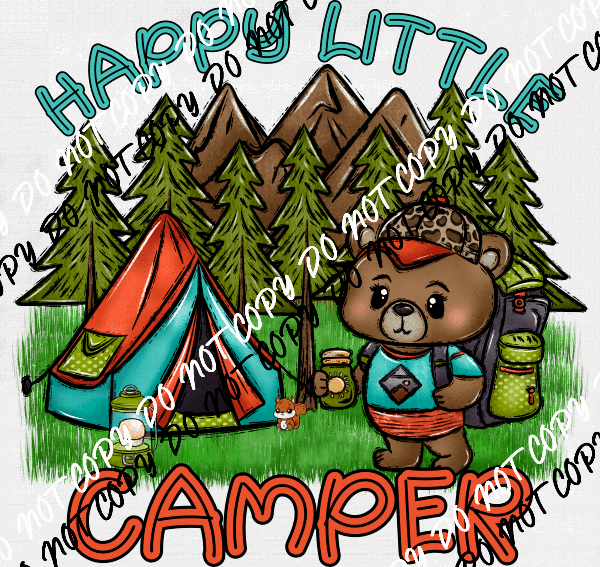 Happy Little Camper DTF Transfer - We Print U Press DTF Transfers