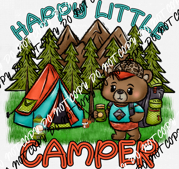 Happy Little Camper DTF Transfer - We Print U Press DTF Transfers