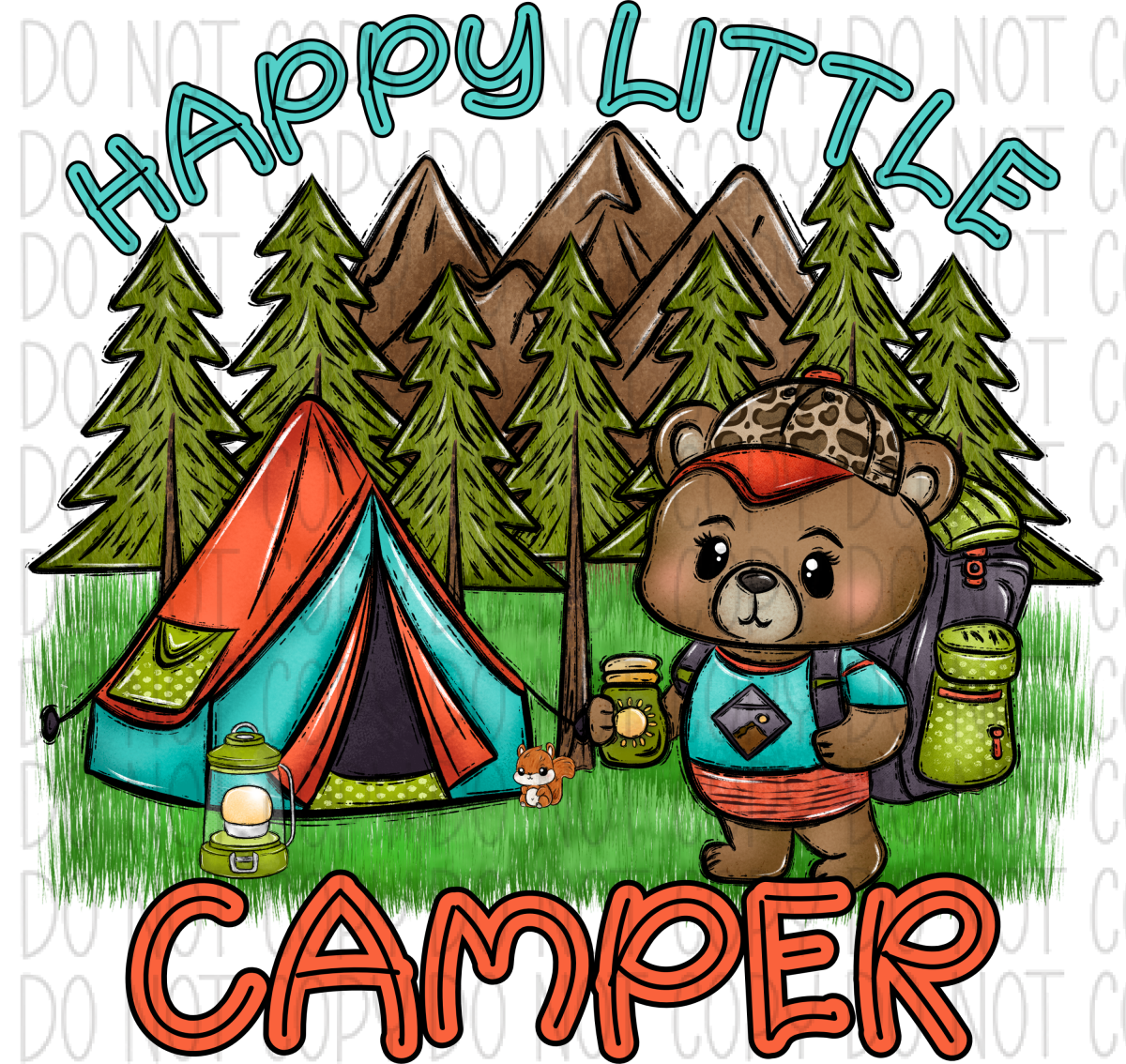 Happy Little Camper Dtf Transfer