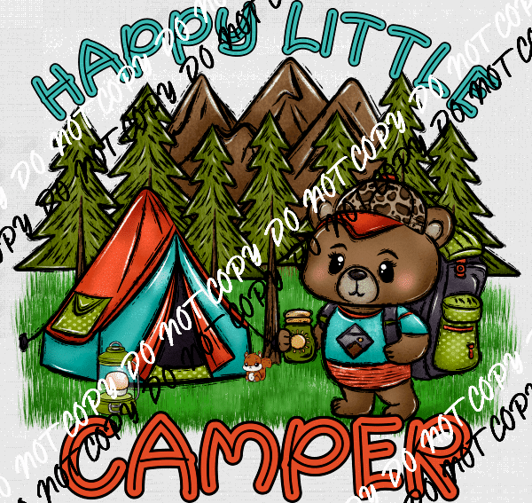 Happy Little Camper DTF Transfer - We Print U Press DTF Transfers