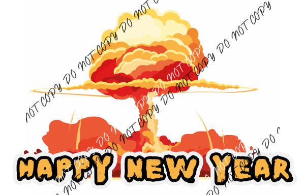 Happy New Year Orange Cloud Dtf Transfer