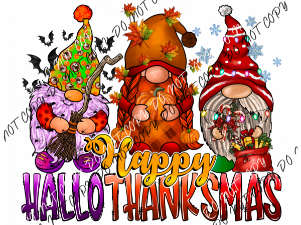 Happy Thankmas Gnomes Dtf Transfer