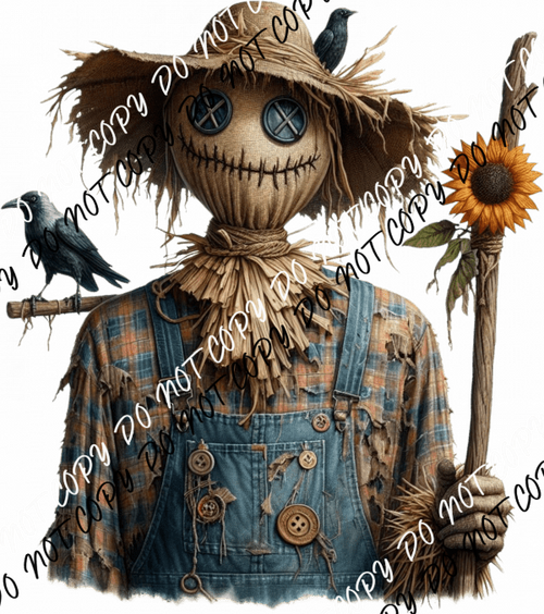 Harvest Scarecrow with Sunflower DTF Transfer - We Print U Press DTF Transfers