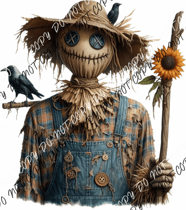 Harvest Scarecrow with Sunflower DTF Transfer - We Print U Press DTF Transfers
