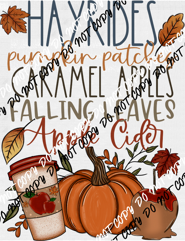 Hayrides Pumpkin Patches... DTF Transfer - We Print U Press DTF Transfers