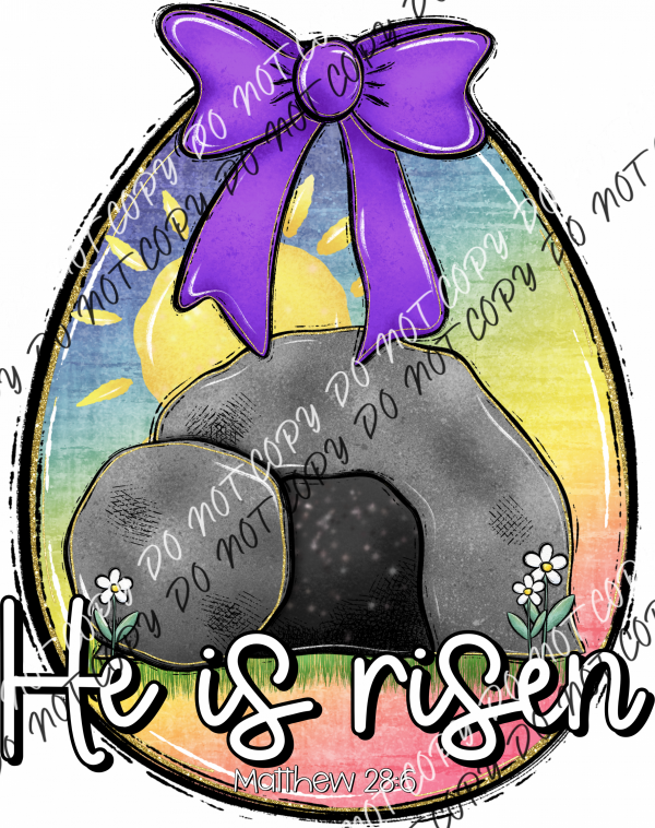 He Is Risen Easter Egg DTF Transfer RTP DTF Transfers