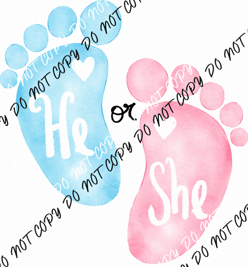 He or She Baby Feet DTF Transfer - We Print U Press DTF Transfers