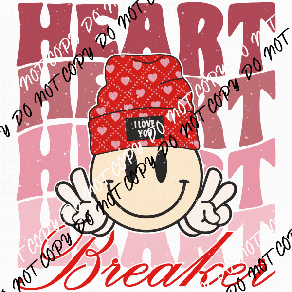 Heart Breaker Distressed - We Print U Press DTF Transfers