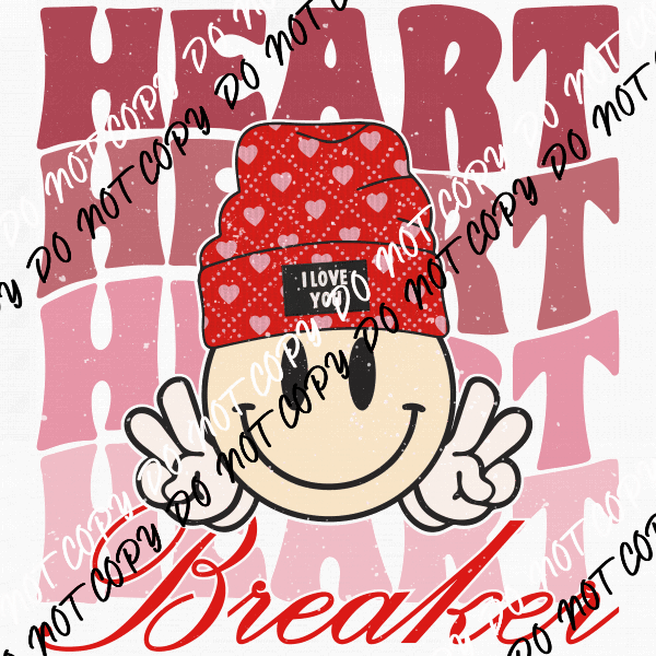 Heart Breaker Distressed - We Print U Press DTF Transfers
