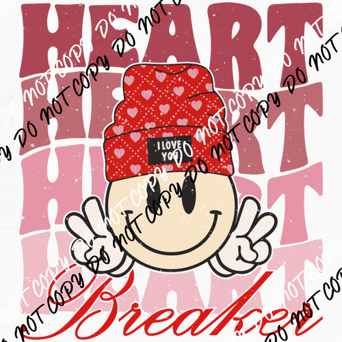 Heart Breaker Distressed - We Print U Press DTF Transfers