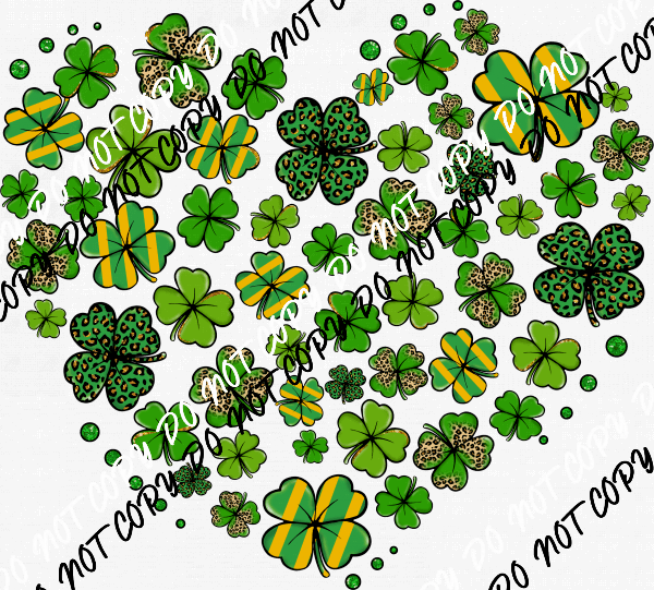 Heart Full of Shamrocks DTF Transfer - We Print U Press DTF Transfers