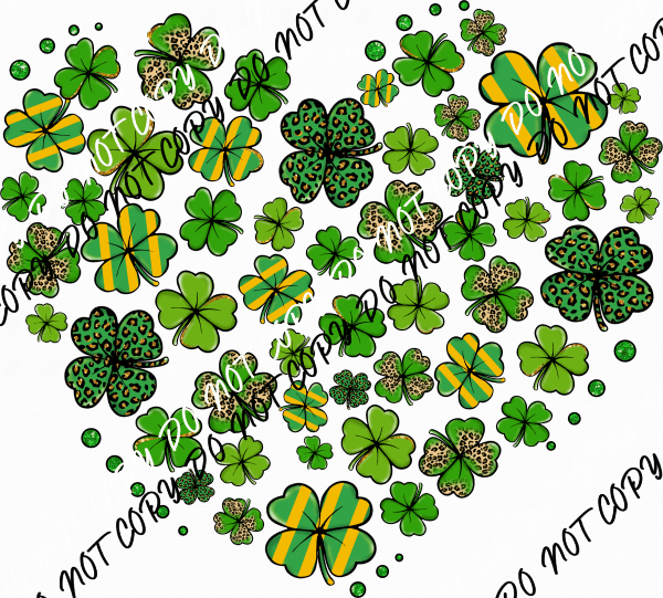 Heart Full of Shamrocks DTF Transfer - We Print U Press DTF Transfers