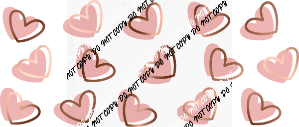 Hearts Gold and Pink UV Transfer for 16 oz Glass Can - We Print U Press DTF Transfers