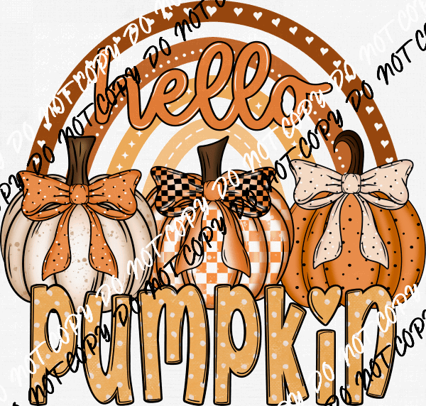Hello Pumpkin Rainbow DTF Transfer - We Print U Press DTF Transfers