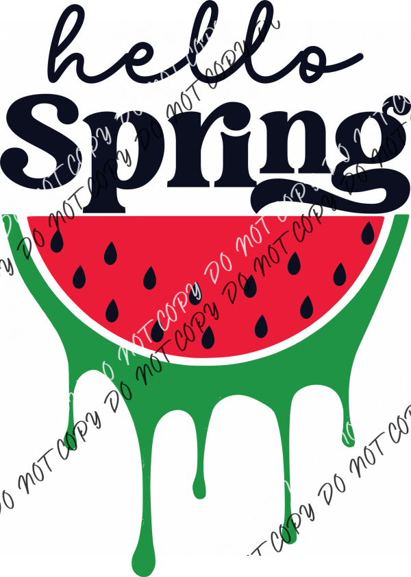 Hello Spring Watermelon DTF Transfer RTP DTF Transfers