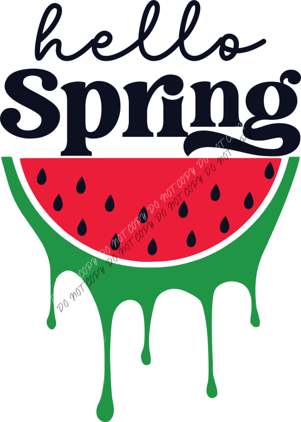 Hello Spring Watermelon DTF Transfer RTP DTF Transfers