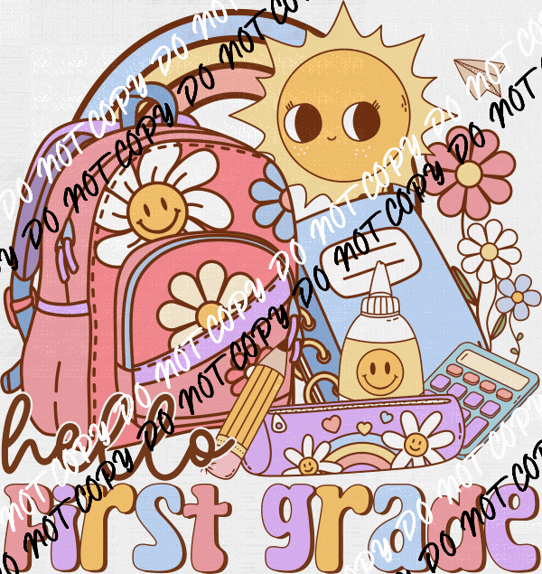 Hello Sunshine Backpack - Choose Daycare through Grade Five - We Print U Press DTF Transfers