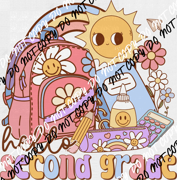 Hello Sunshine Backpack - Choose Daycare through Grade Five - We Print U Press DTF Transfers