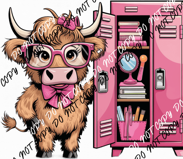 Highland Cow and Locker DTF Transfer - We Print U Press DTF Transfers