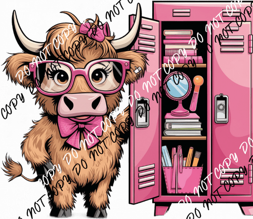 Highland Cow and Locker DTF Transfer - We Print U Press DTF Transfers