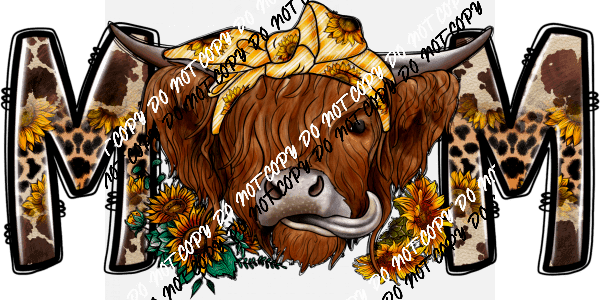 Highland Cow Mom DTF Transfer - We Print U Press DTF Transfers