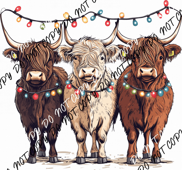 Highland Holiday Herd DTF Transfer - We Print U Press DTF Transfers