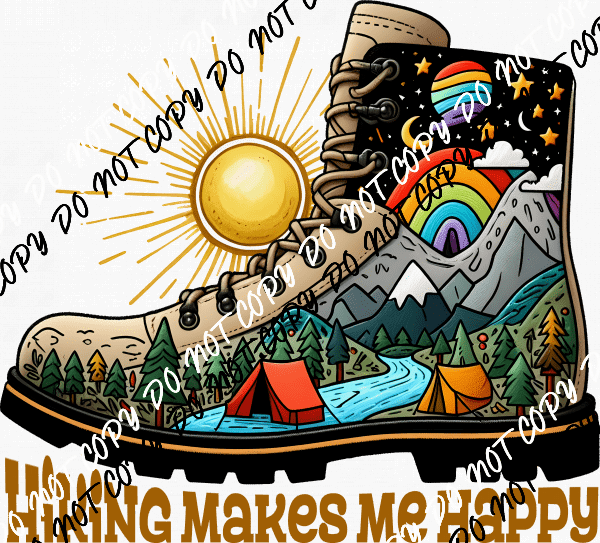 Hiking Makes Me Happy DTF Transfer - We Print U Press DTF Transfers