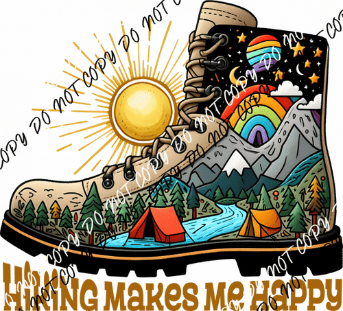 Hiking Makes Me Happy DTF Transfer - We Print U Press DTF Transfers
