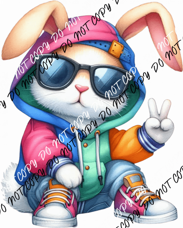 Hip Hop Bunny DTF Transfer - We Print U Press DTF Transfers