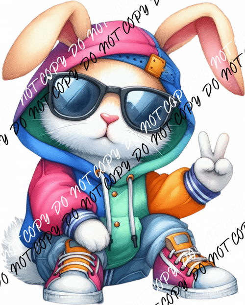 Hip Hop Bunny DTF Transfer - We Print U Press DTF Transfers