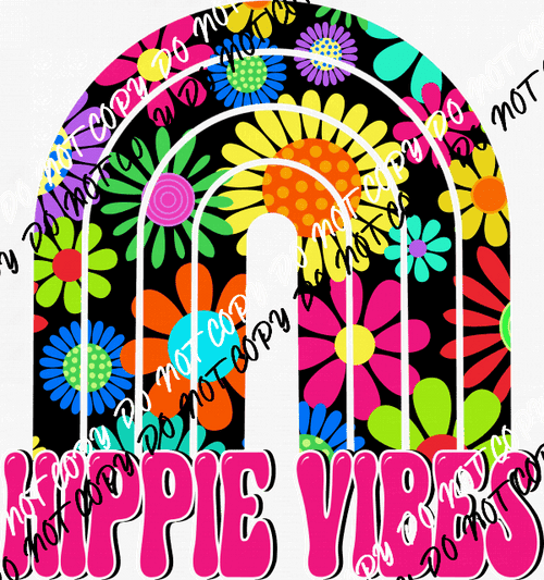 Hippie Vibes Rainbow DTF Transfer - We Print U Press DTF Transfers