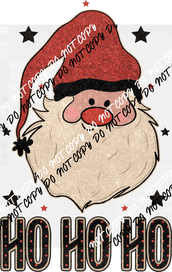 Ho Ho Ho Santa Distressed DTF Transfer - We Print U Press DTF Transfers