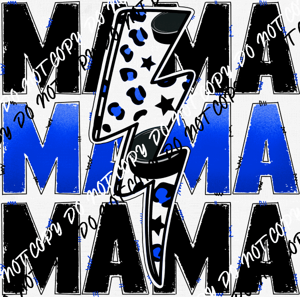 Hockey Mama Blue DTF Transfer - We Print U Press DTF Transfers