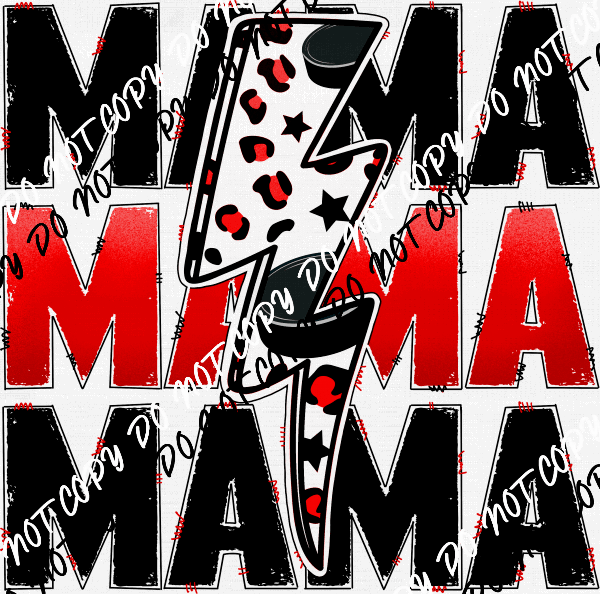 Hockey Mama Red DTF Transfer - We Print U Press DTF Transfers