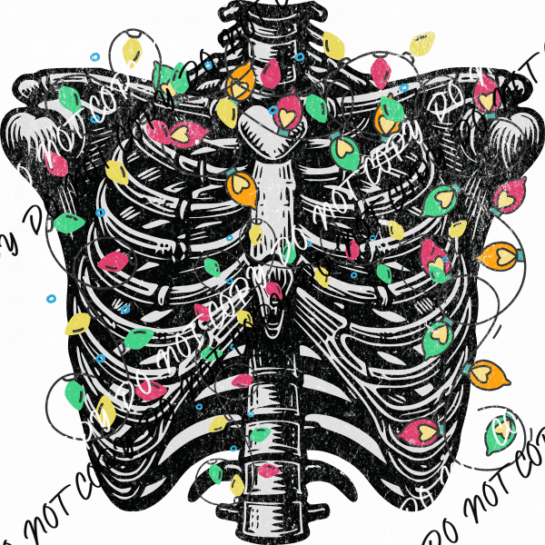 Holiday Lights Skeleton DTF Transfer - We Print U Press DTF Transfers