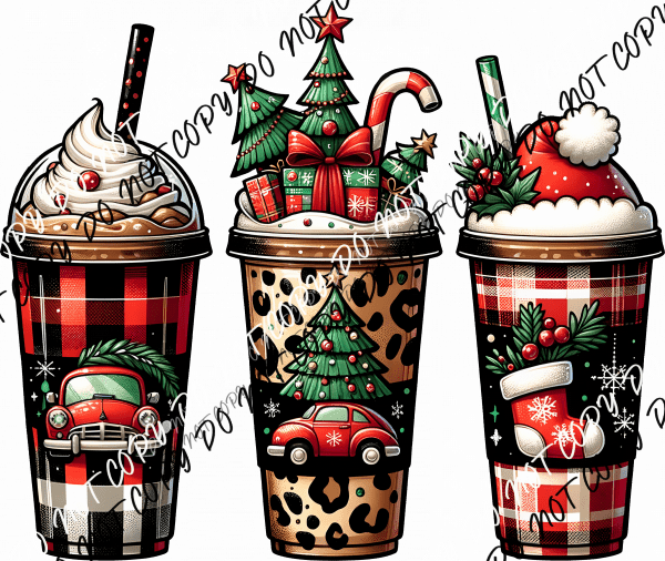 Holiday Sips with Style DTF Transfer - We Print U Press DTF Transfers