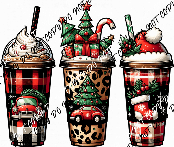 Holiday Sips with Style DTF Transfer - We Print U Press DTF Transfers