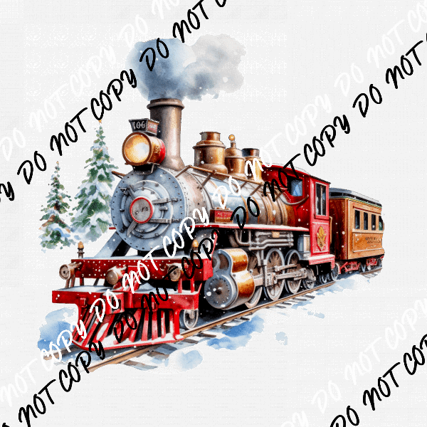 Holiday Train DTF Transfer - We Print U Press DTF Transfers