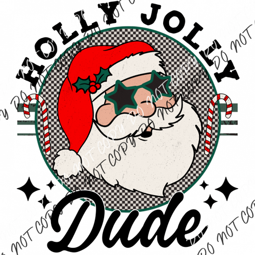 Holly Jolly Dude Dtf Transfer Transfers