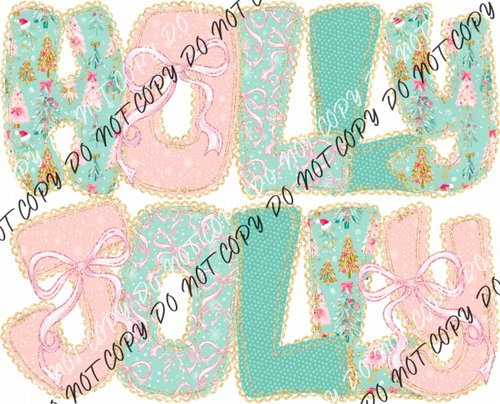 Holly Jolly Patchwork DTF Transfer RTP DTF Transfers