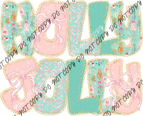 Holly Jolly Patchwork DTF Transfer RTP DTF Transfers