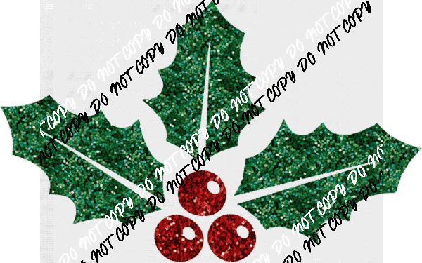 Holly Leaves faux sequin DTF Transfer - We Print U Press DTF Transfers