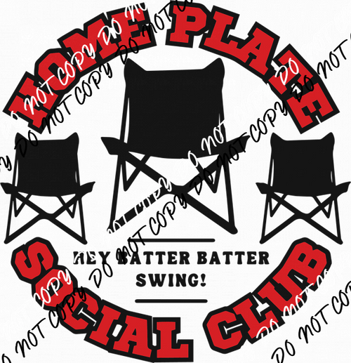 Home Plate Social Club DTF Transfer - We Print U Press DTF Transfers