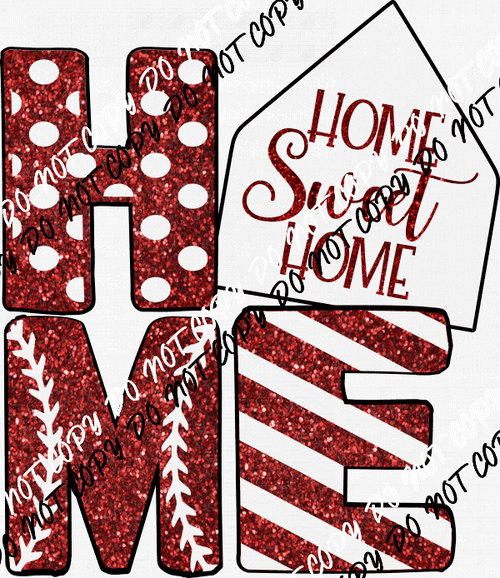 Home Sweet Home Red DTF Transfer - We Print U Press DTF Transfers