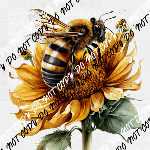 Honey Bee Sunflower Watercolor DTF Transfer - We Print U Press DTF Transfers