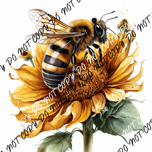 Honey Bee Sunflower Watercolor DTF Transfer - We Print U Press DTF Transfers