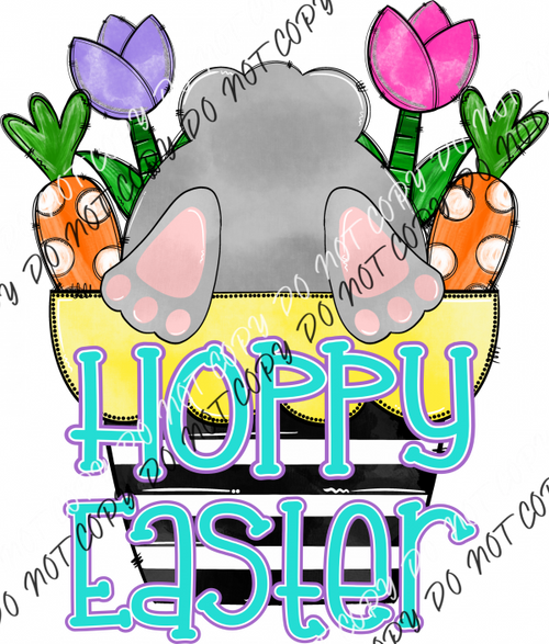 Hoppy Easter Bunny Butt Plant Pot Dtf Transfer Rtp Transfers