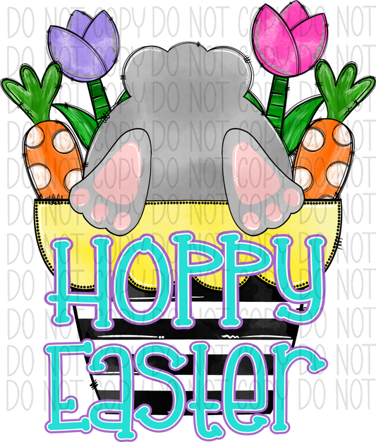 Hoppy Easter Bunny Butt Plant Pot Dtf Transfer Rtp Transfers